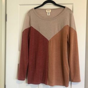Colorblock sweater, new without tags, size M